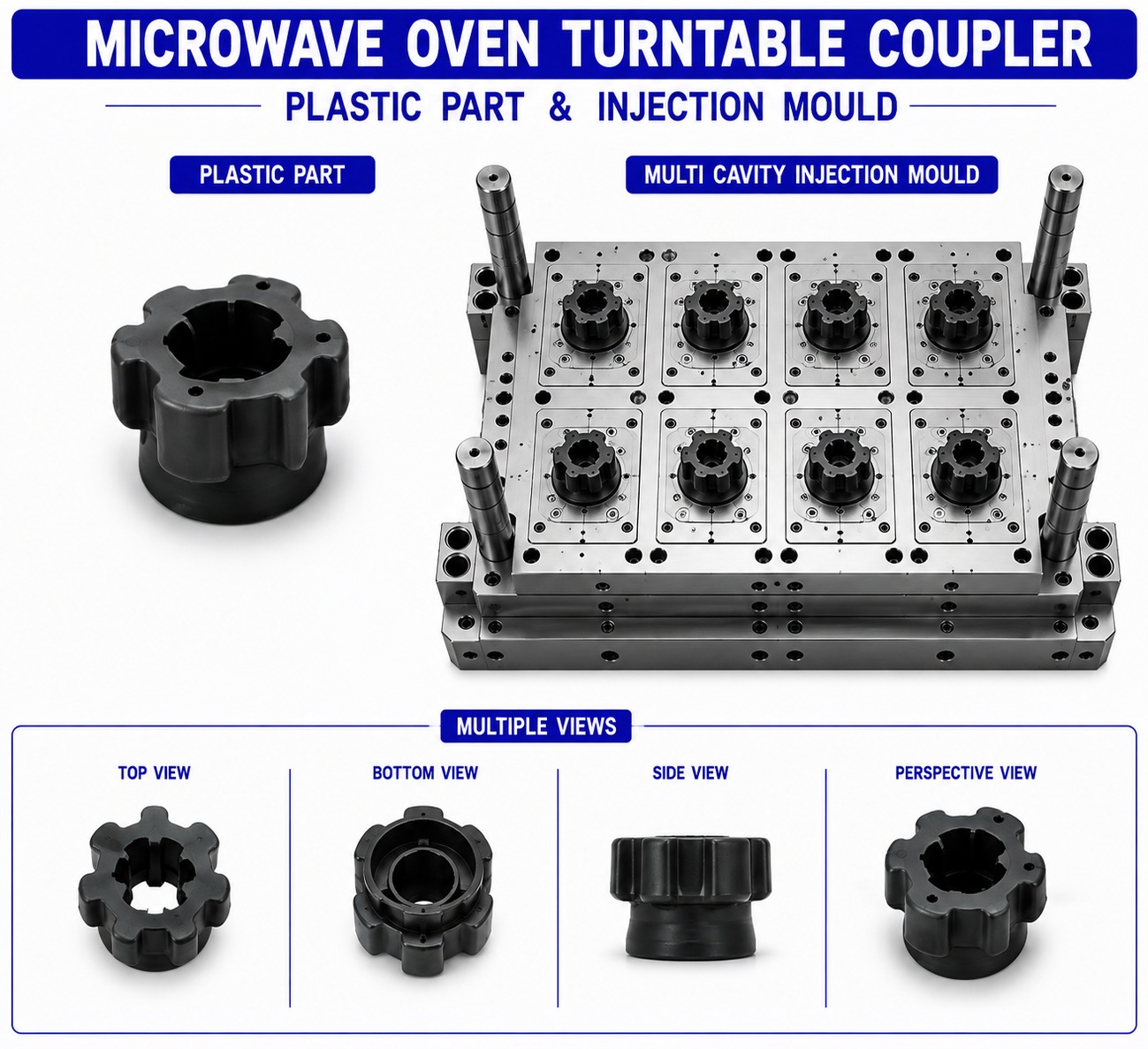 Microwave Oven Plastic Turntable Coupler Mould and Moulding Services